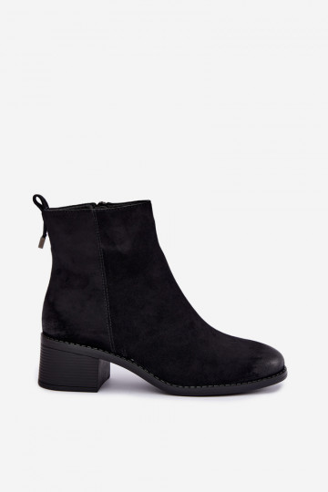 Bottines noires doublées avec petit talon Merselia 2