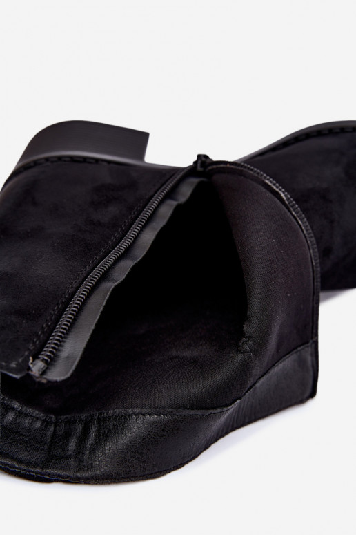 Bottines noires doublées avec petit talon Merselia