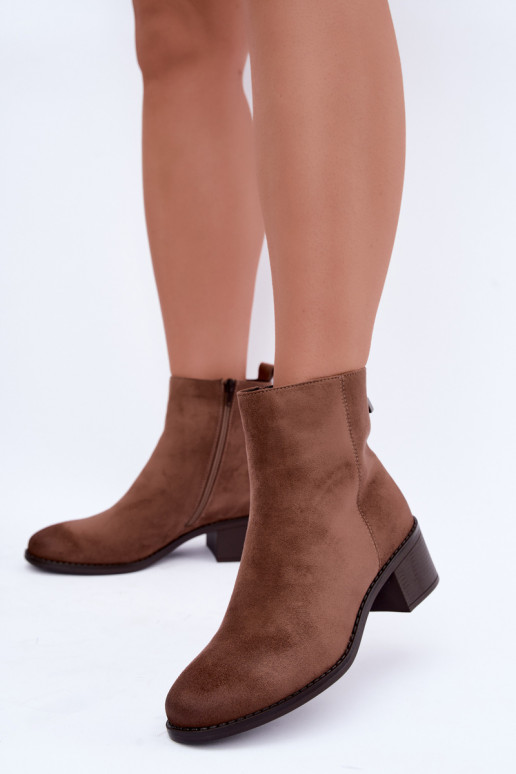 Bottines beiges doublées avec petit talon Merselia