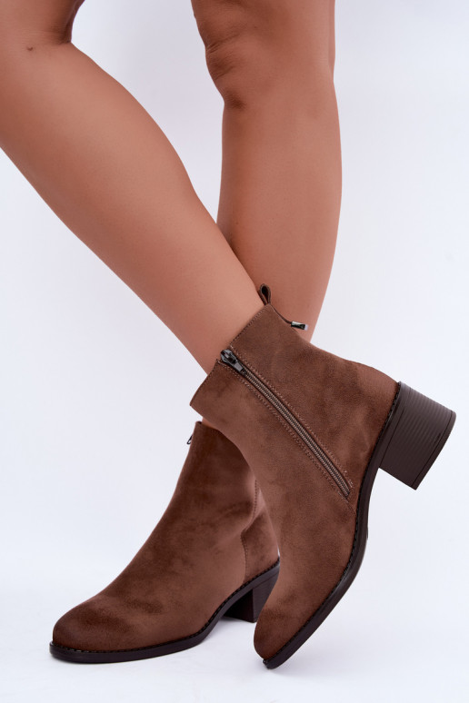 Bottines beiges doublées avec petit talon Merselia