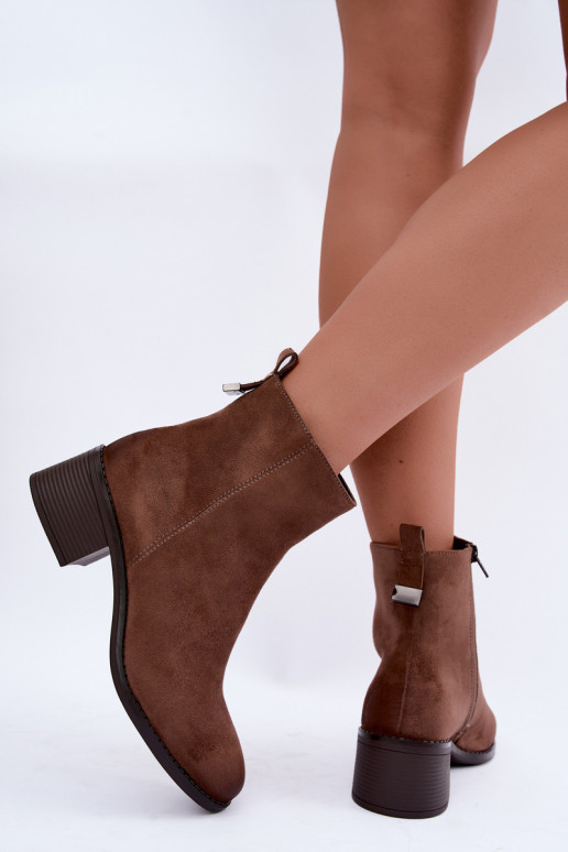 Bottines beiges doublées avec petit talon Merselia