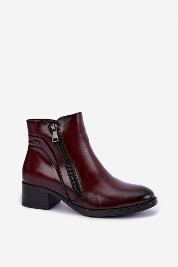 Bottines bordeaux doublées Merseline