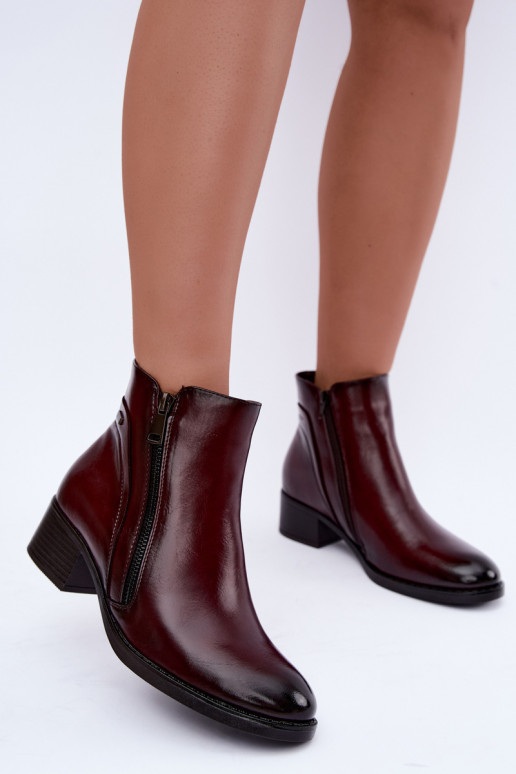 Bottines bordeaux doublées Merseline