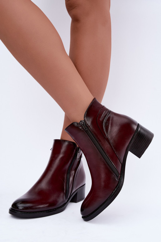 Bottines bordeaux doublées Merseline