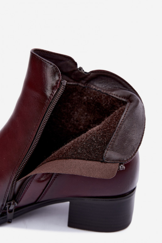 Bottines bordeaux doublées Merseline