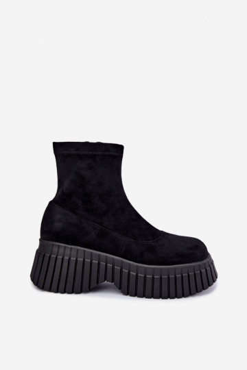 Bottines noires avec plateforme en daim synthétique Elmorine 2