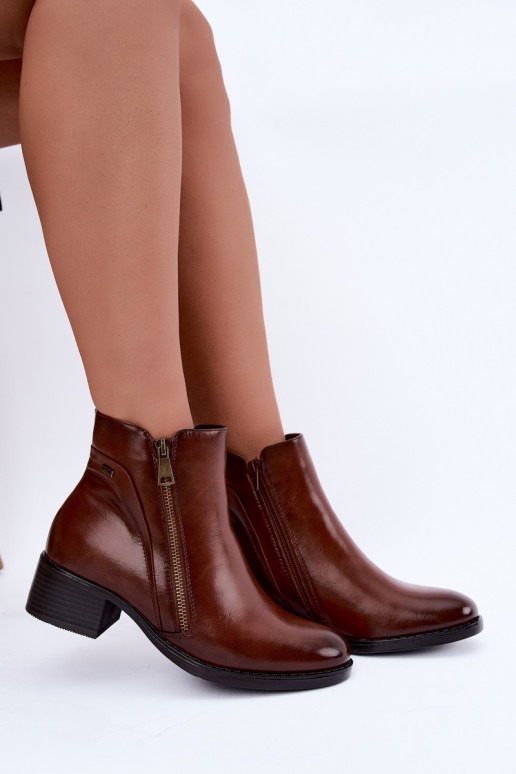 Bottines brunes doublées Merseline