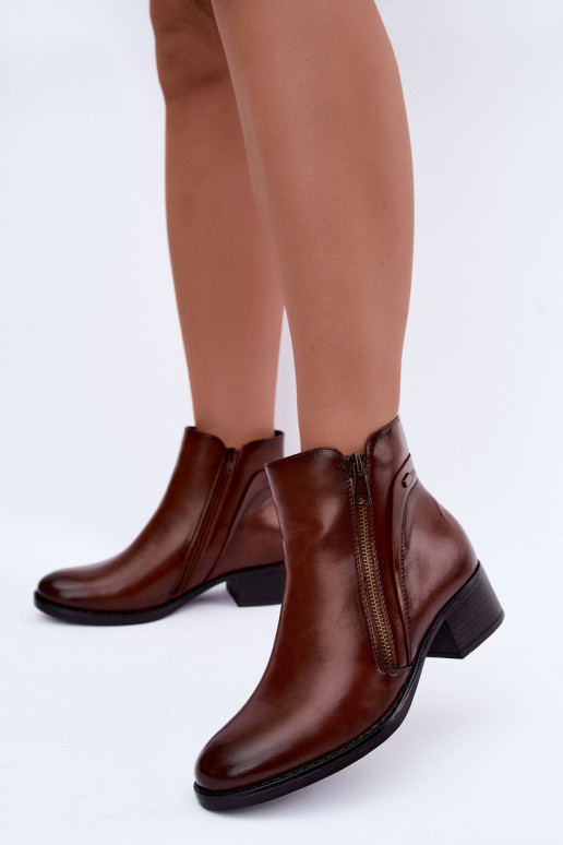 Bottines brunes doublées Merseline