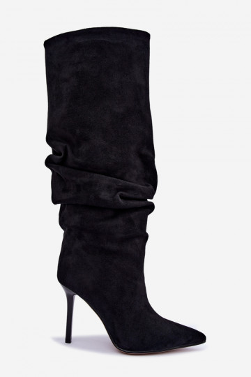 Bottes noires à enfiler avec talons fins Balira 2