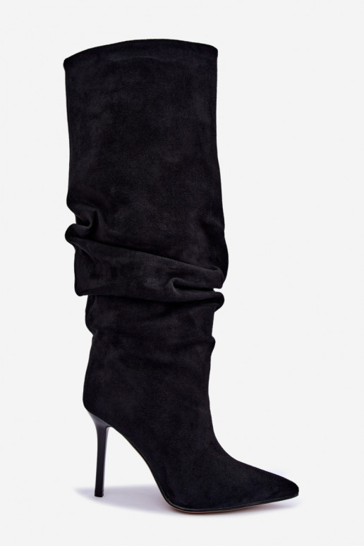 Bottes noires à enfiler avec talons fins Balira