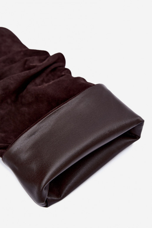 Bottes chocolat à enfiler avec talons fins Balira