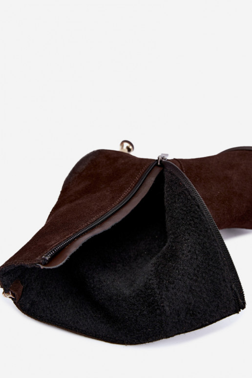 Bottines en daim doublées avec talons Zazoo 60629 Czekoladoje