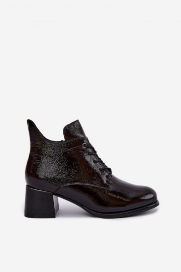 Bottines bordeaux pour femmes avec effet verni Klocku Hadelle 2