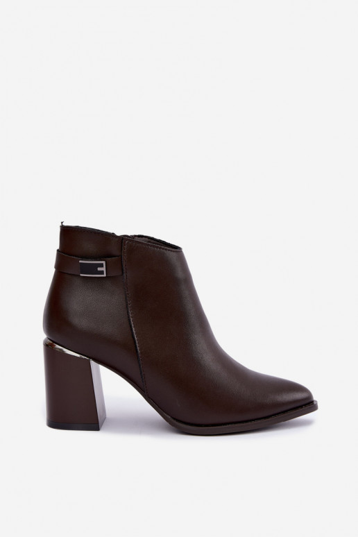 Bottines doublées avec talons et bandes décoratives Czekoladoje Irmelle