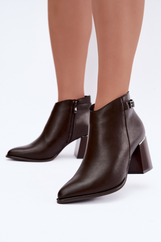 Bottines doublées avec talons et bandes décoratives Czekoladoje Irmelle