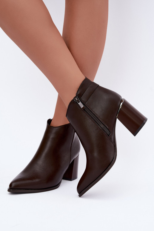 Bottines doublées avec talons et bandes décoratives Czekoladoje Irmelle