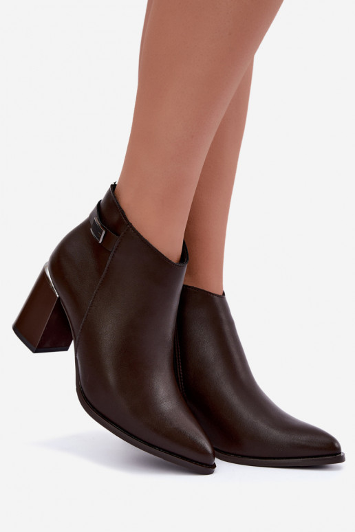 Bottines doublées avec talons et bandes décoratives Czekoladoje Irmelle