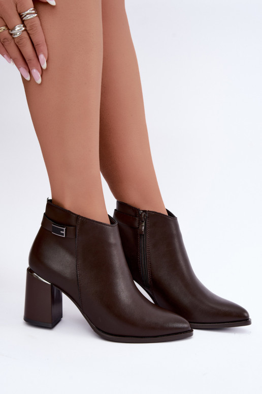 Bottines doublées avec talons et bandes décoratives Czekoladoje Irmelle