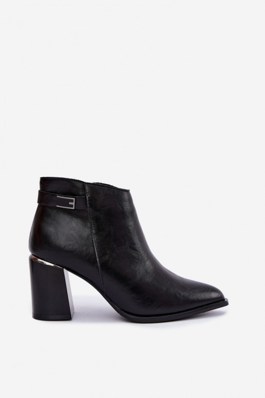 Bottines noires doublées avec talons et bandes décoratives Irmelle