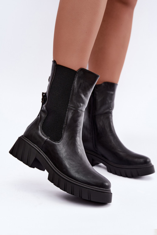 Bottines pour femmes stylées et chaudes en noir