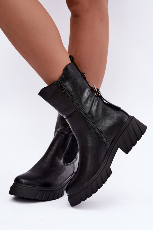 Bottines pour femmes stylées et chaudes en noir