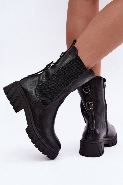 Bottines pour femmes stylées et chaudes en noir