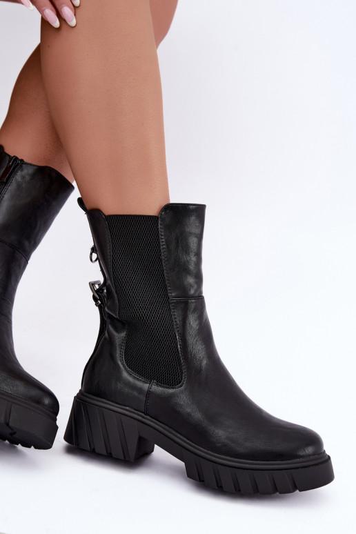 Bottines pour femmes stylées et chaudes en noir