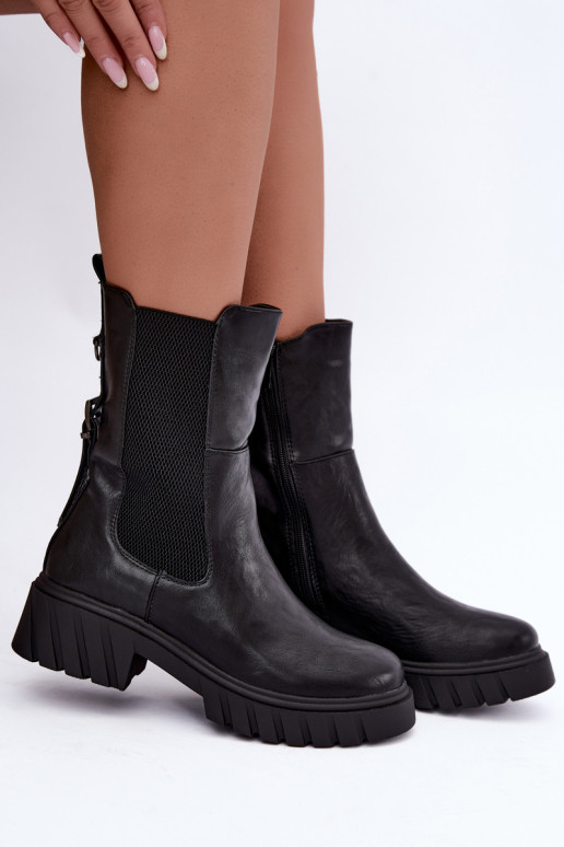 Bottines pour femmes stylées et chaudes en noir