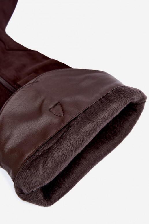Bottes hautes en style cowboy avec talons en marron Renissa
