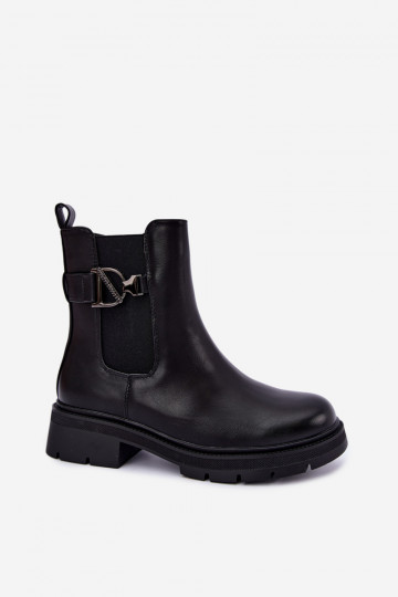Bottines chaudes et stylées avec ornements en noir Janira