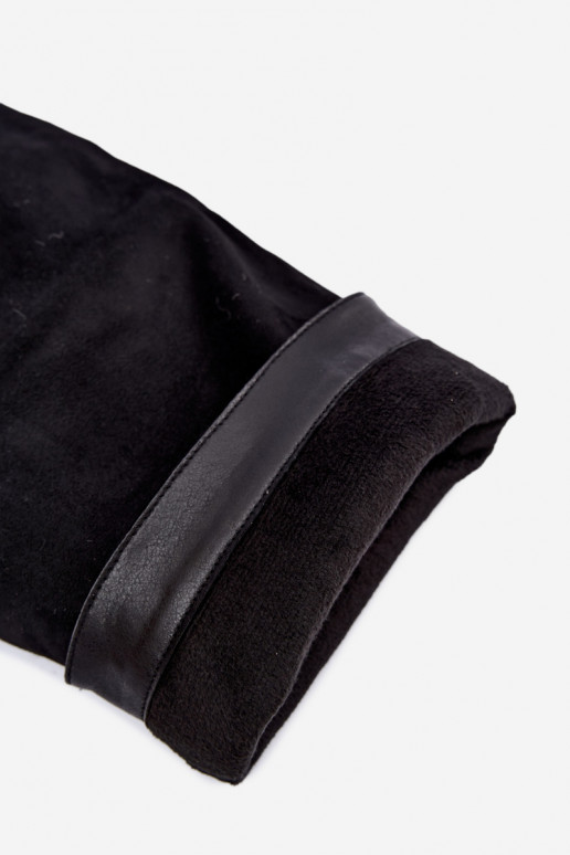 Bottes hautes chaudes avec tige cousue et talons en noir Jorella