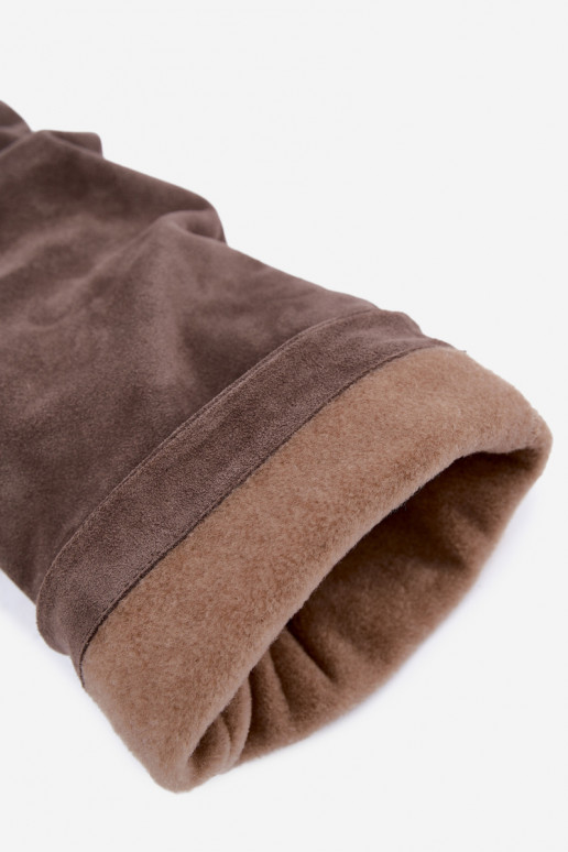 Bottes hautes chaudes froissées en daim synthétique avec talons en argile Zazoo 4228