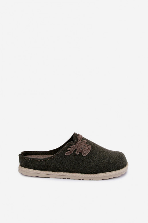 Chaussons femme avec cerfs Inblu CS000049 kaki