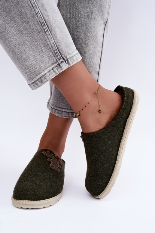 Chaussons femme avec cerfs Inblu CS000049 kaki