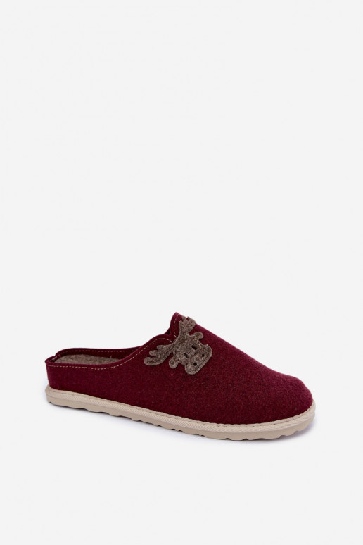 Chaussons femme avec cerfs Inblu CS000049 bordeaux