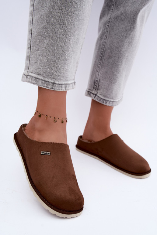Chaussons femme Inblu CS000034 marron foncé