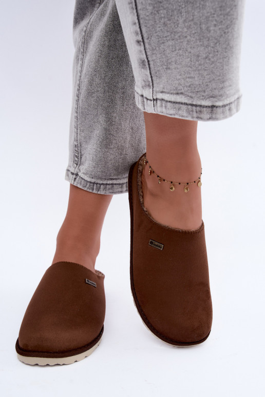 Chaussons femme Inblu CS000034 marron foncé