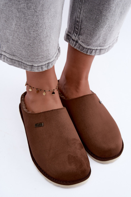 Chaussons femme Inblu CS000034 marron foncé