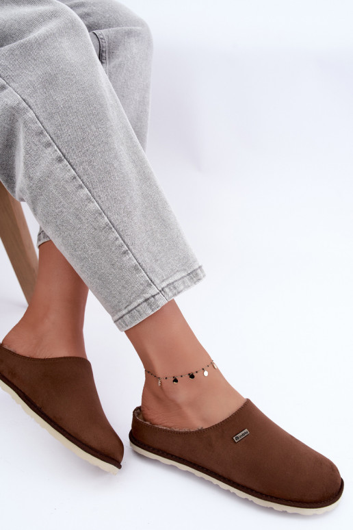 Chaussons femme Inblu CS000034 marron foncé