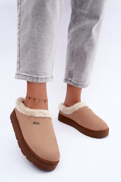 Chaussons femme avec fourrure Inblu DR000004 marron