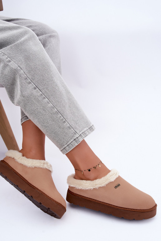 Chaussons femme avec fourrure Inblu DR000004 marron