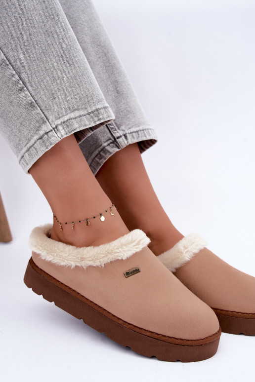 Chaussons femme avec fourrure Inblu DR000004 marron
