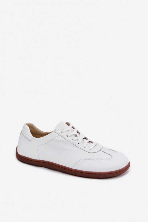Chaussures décontractées en cuir blanches Barefoot Zazoo N1243