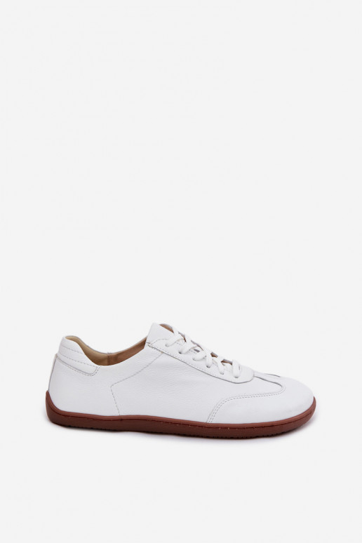 Chaussures décontractées en cuir blanches Barefoot Zazoo N1243