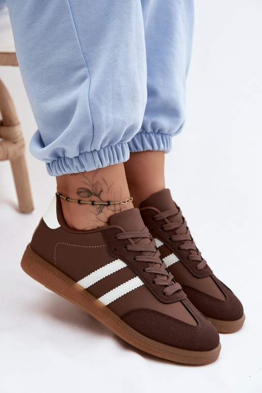 Baskets femme couleur chocolat Seabell