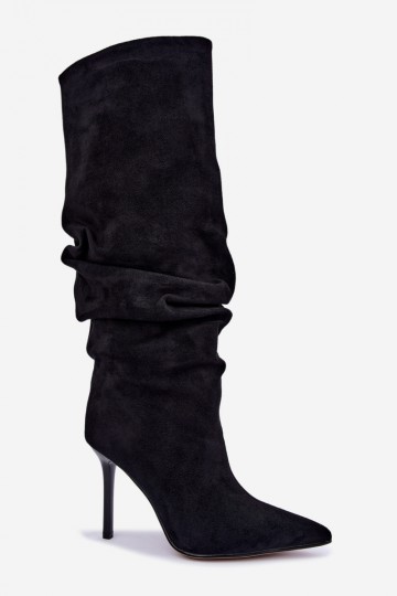 Bottes noires à enfiler avec talons fins Balira 2