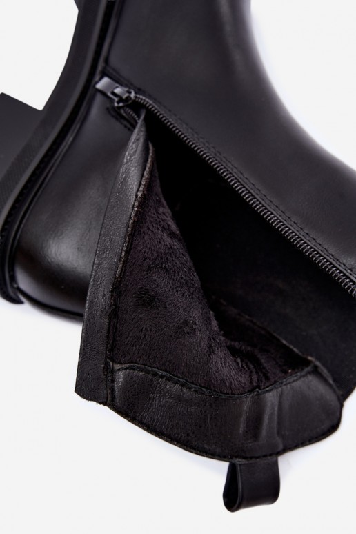 Bottines chaudes et stylées avec ornements en noir Janira