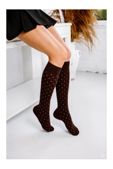Collants chocolat pour femmes IN Pois