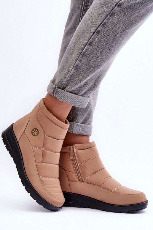bottes de neige pour femmes isolées en couleur sable Helis