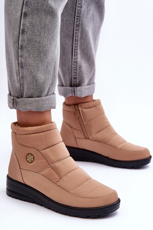 bottes de neige pour femmes isolées en couleur sable Helis